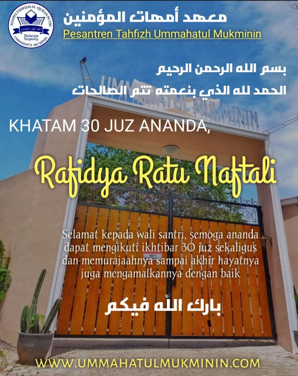 Selamat Kepada Ananda Rafidya Ratu Naftali